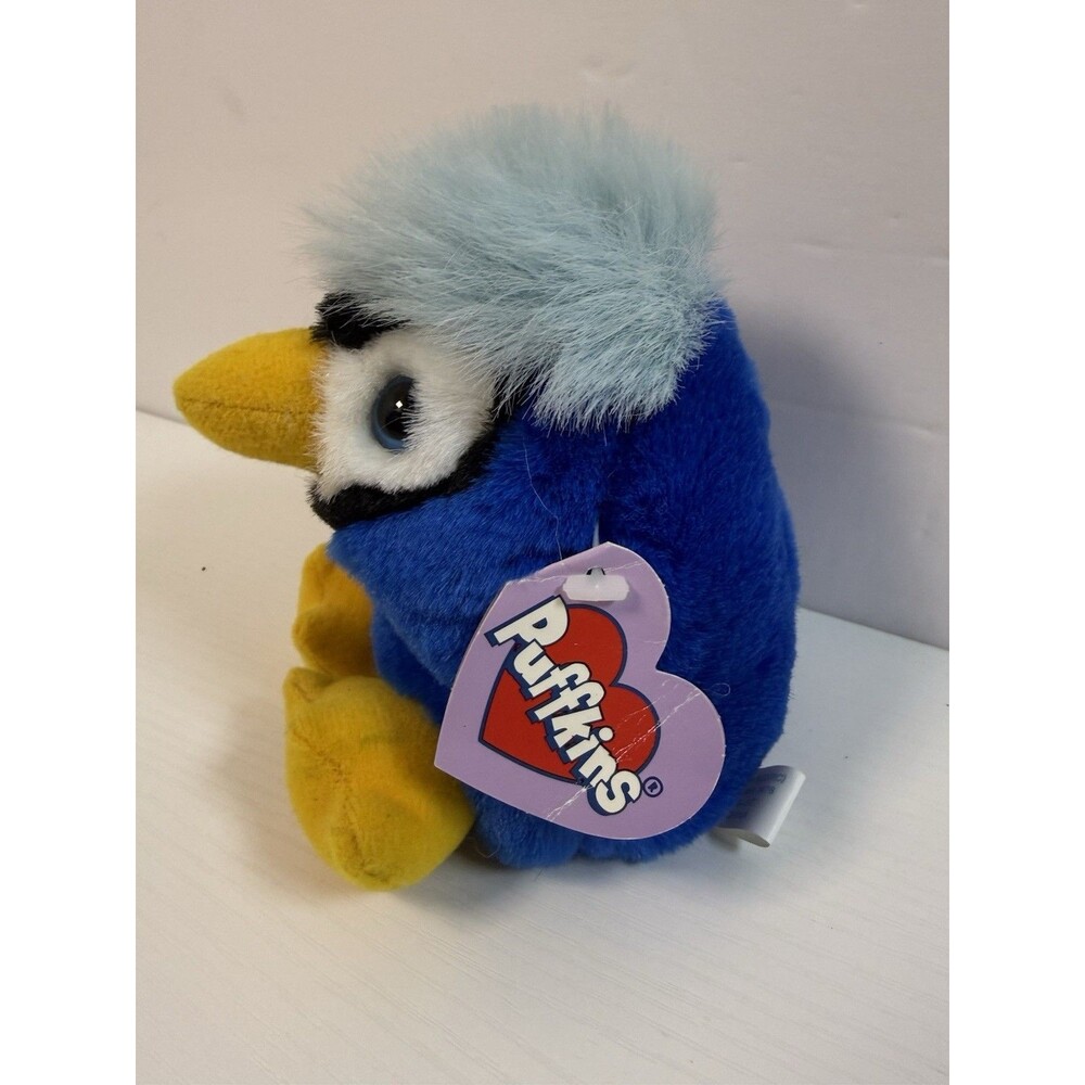 New Puffkin "Jake" Blue Jay Bird Beanie Purple Hang Tag